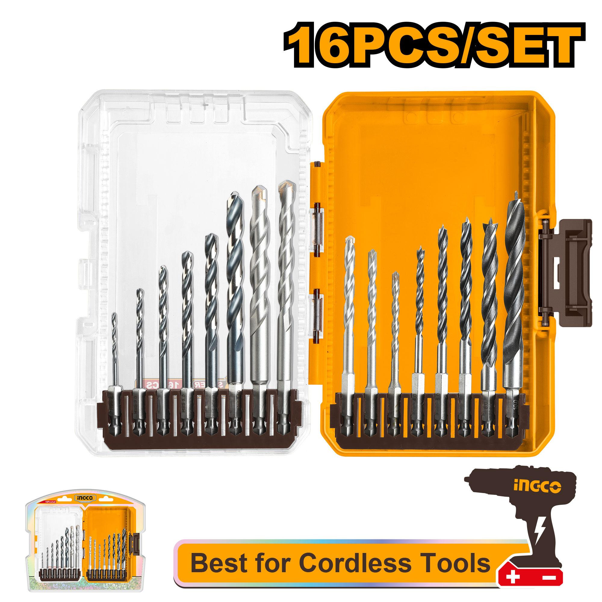 16 Pcs Metal, Multifunction Drill, and Wood Drill Bits Set - AKDL11606