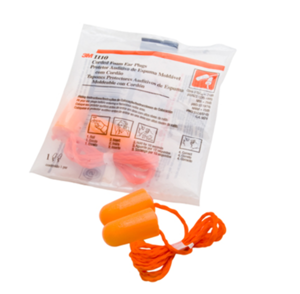 3M 1110 Corded Foam Ear Plugs/100 Pieces Per Pack