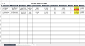 Sheqxel Equipment Calibration Tracker - Hse Market Ghana