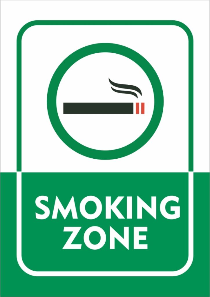 Customized Designated Smoking Area Signage - HSE Market Ghana