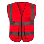 Orange zipped reflective safety vest