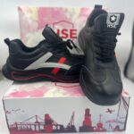 Hse red steel toe safety boot