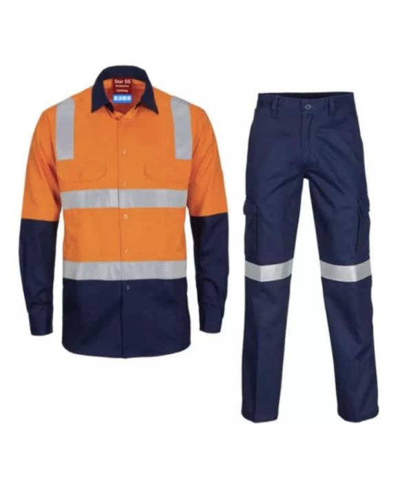 HI VISIBILITY POLYCOTTON WORKING UNIFORM (SPLIT)