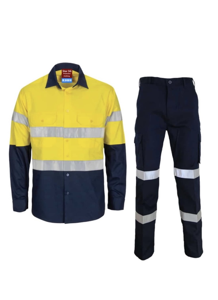 HI VISIBILITY POLYCOTTON WORKING UNIFORM (SPLIT)