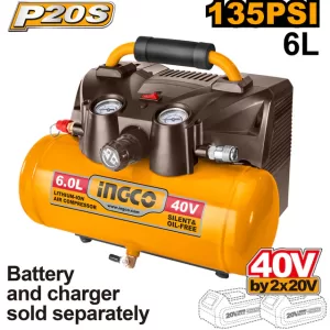 6L Lithium-Ion Air Compressor with 135PSI Max Pressure - CACLI2003