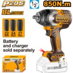 850Nm 1/2" Cordless Impact Wrench – CIWLI20851