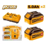2 Pieces 20V 5.0Ah Lithium-Ion Battery Pack & Charger Kit – FBCPK2425