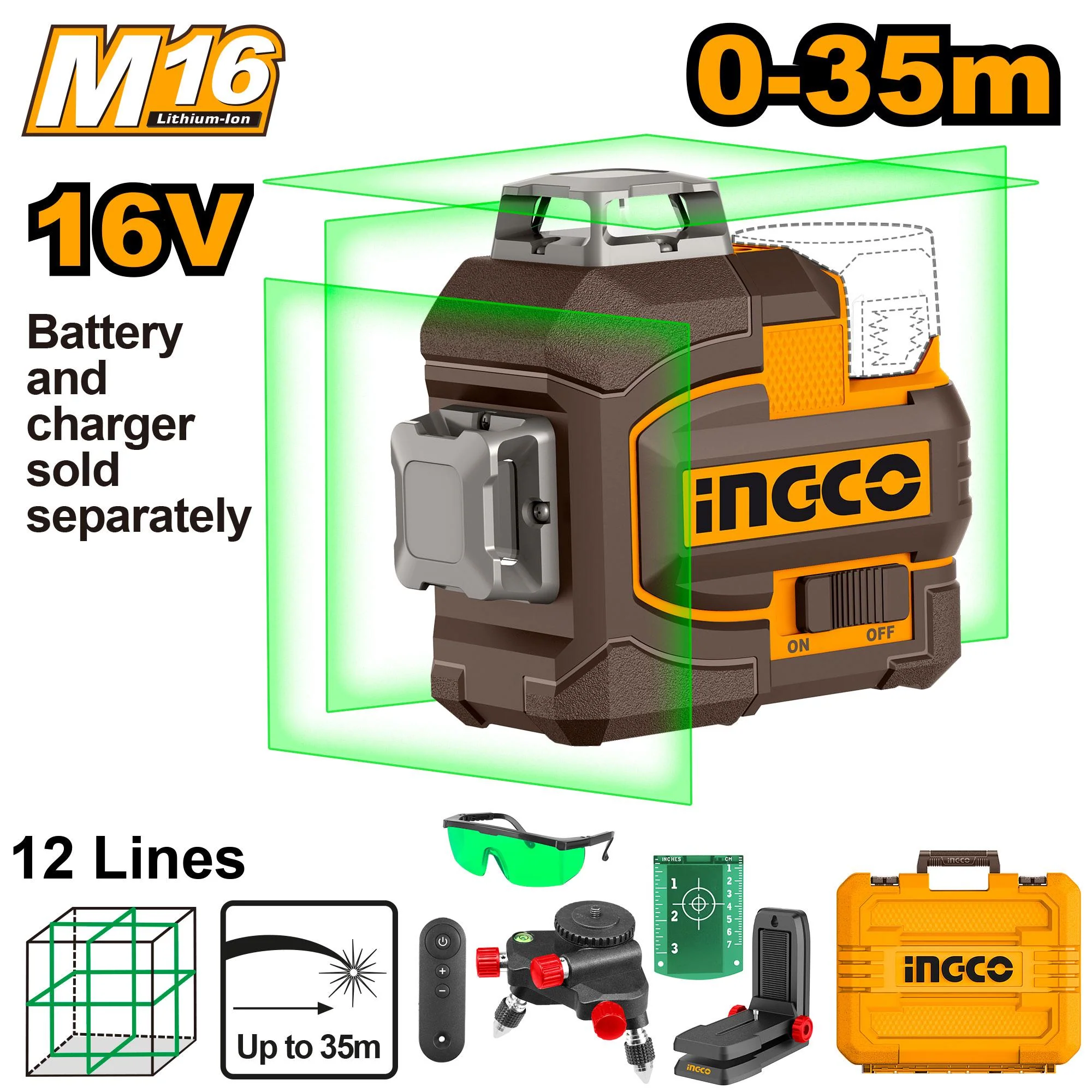 35M Cordless 3D laser level - HLL301201
