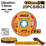 25PCs Ultra-Thin Metal Cutting Disc Set 125mm x 1.0mm – MCD1012525