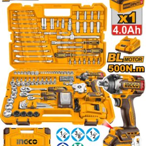 152PCS Tool Set with Lithium-Ion Cordless Impact Wrench - HKTHP31521