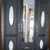 BLACK THREE DOORS WOODEN WARDROBE